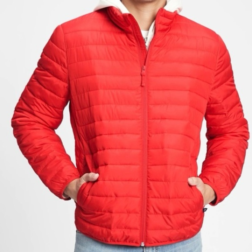 ❄️GAP, Size Large, Color Racing Red, Cold Control, Lightweight Puffer Jacket
